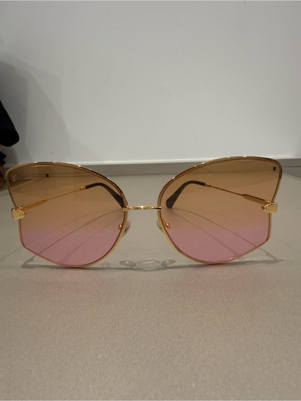 Louis Vuitton Gold Frame Pink Gradient Sunglasses